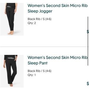 Tommy John’s Second Skin 2 pair micro rib sleep pants size Small
